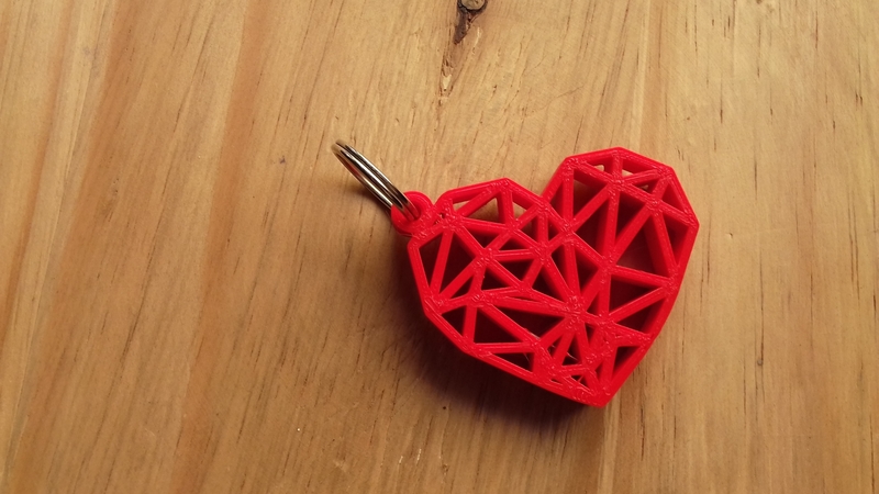 Geometric Heart Key Ring