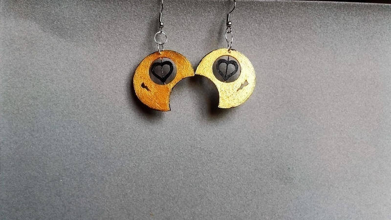Earrings round heart