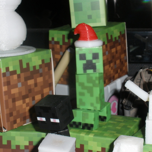 3d Printed Santa Hat Scale To Sit On A Toy Creeper S Head By