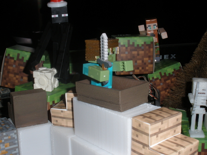 3D Printed Boat from Minecraft scaled to Minecraft figures ...