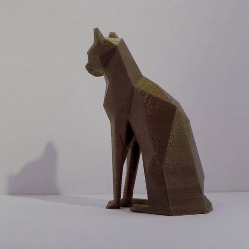  3D  Printed  Low  poly  cat  by vincent6m Pinshape