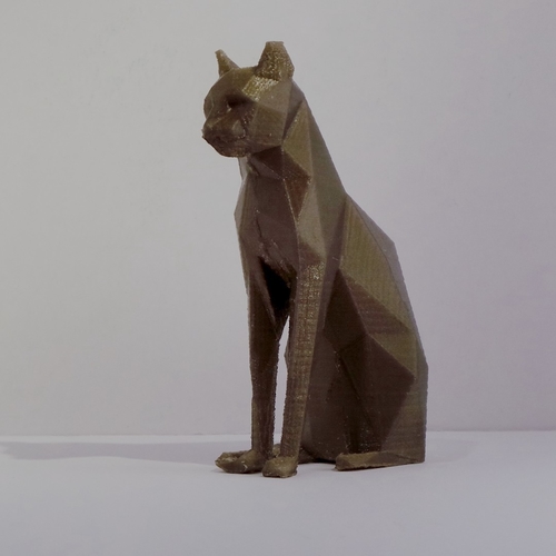  3D  Printed  Low  poly  cat  by vincent6m Pinshape