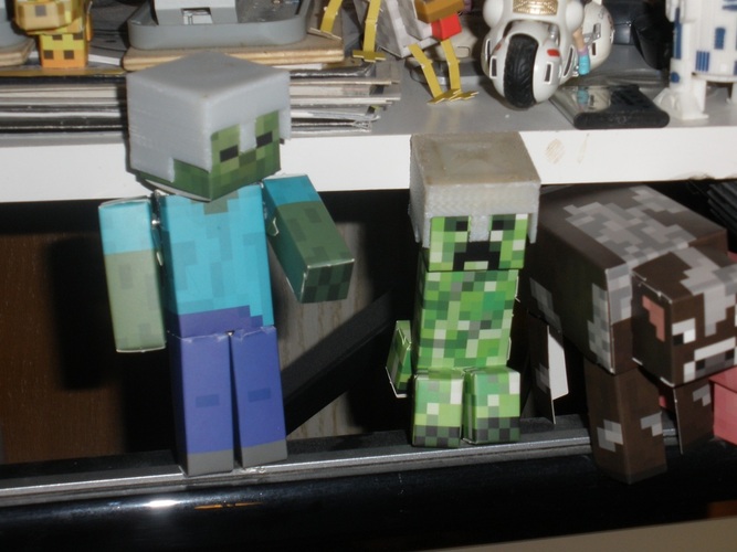 3D Printed Minecraft Helmets for Minecraft Toys and 