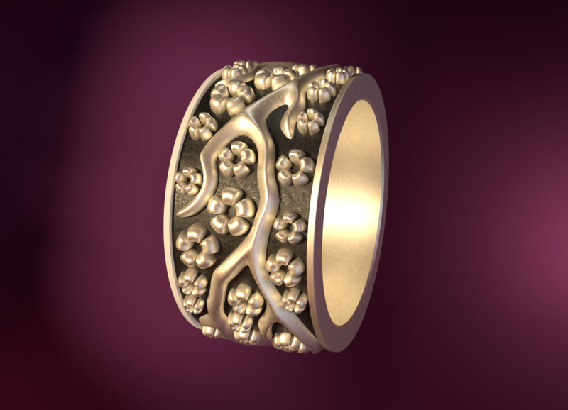 Ring with flowers