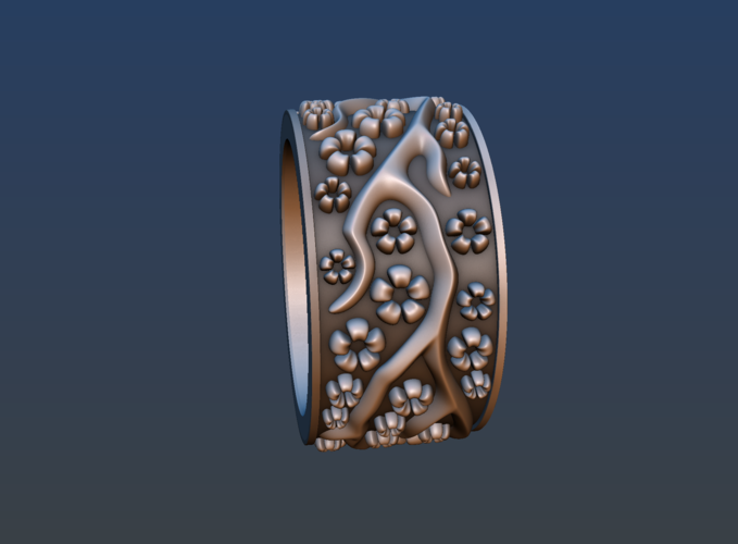 Ring with flowers 3D Print 190158