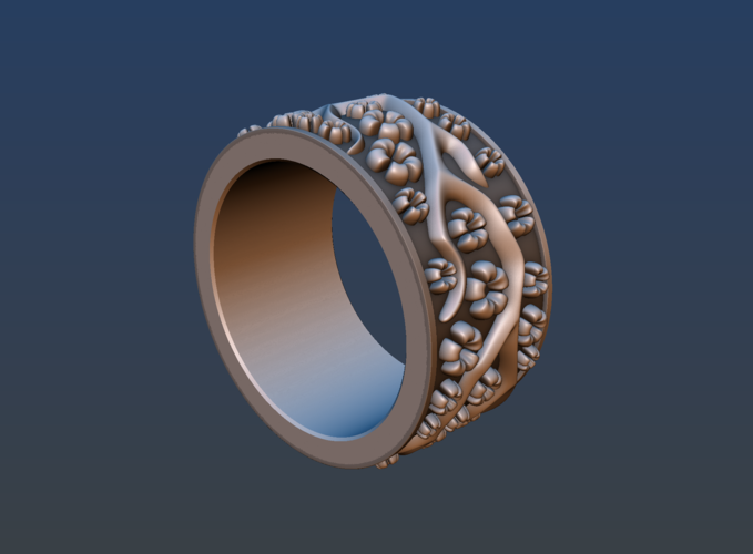 Ring with flowers 3D Print 190160