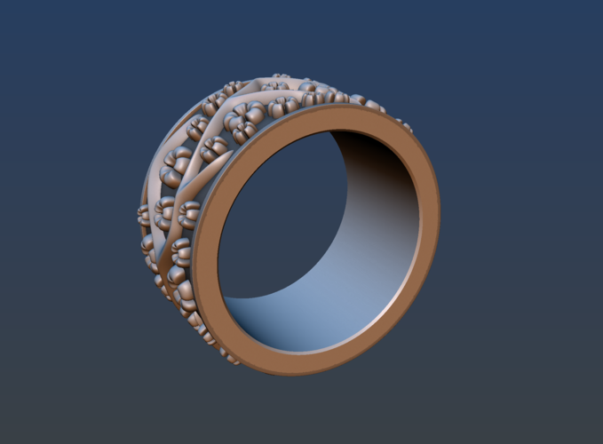 Ring with flowers 3D Print 190162