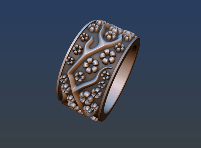 Ring with flowers 3D Print 190164