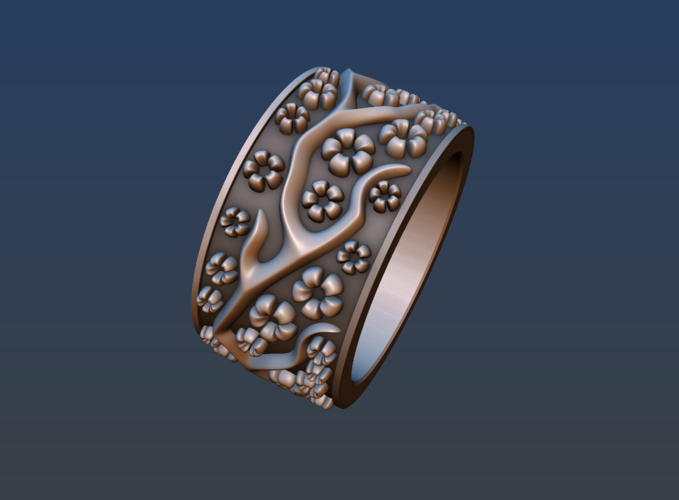 Ring with flowers 3D Print 190165