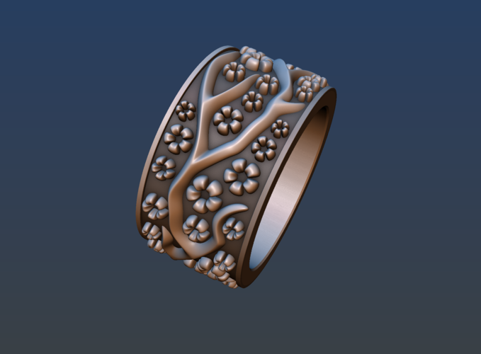 Ring with flowers 3D Print 190166