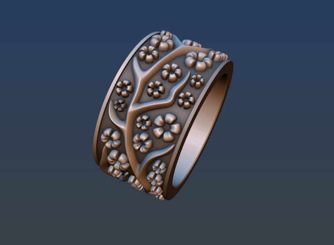 Ring with flowers 3D Print 190167