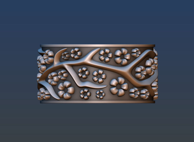 Ring with flowers 3D Print 190169