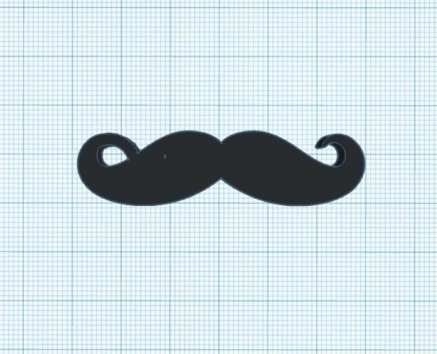Movember moustache keychain 3D Print 190194
