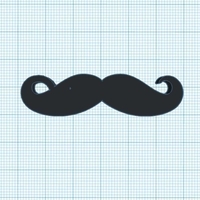Small Movember moustache keychain 3D Printing 190194