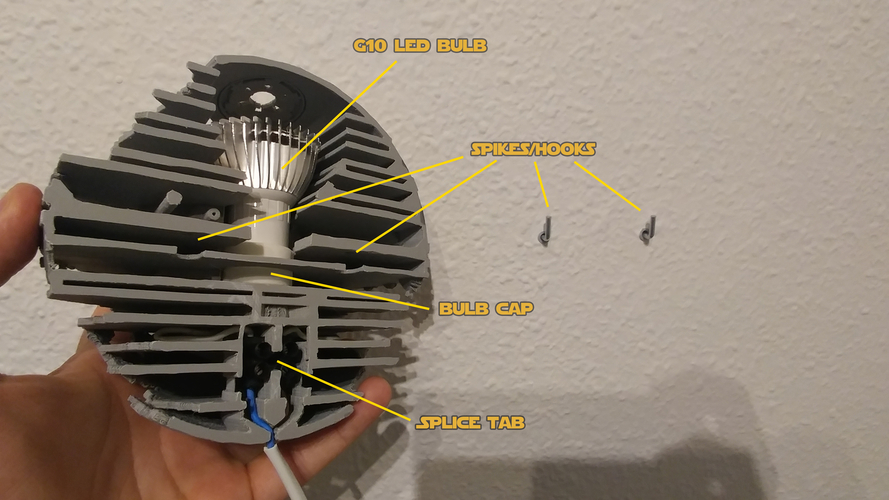 Death Star Wall Lamp (Star Wars) 3D Print 190471