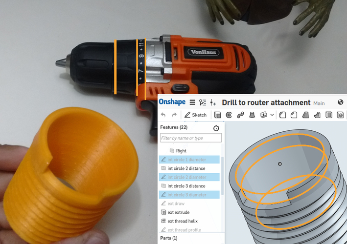 drill to router attachment 3D Print 190548