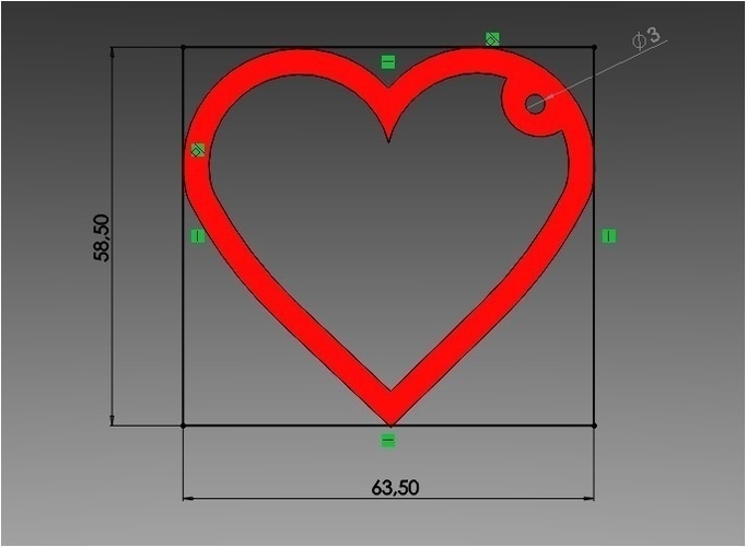 heart simple 3D Print 190771