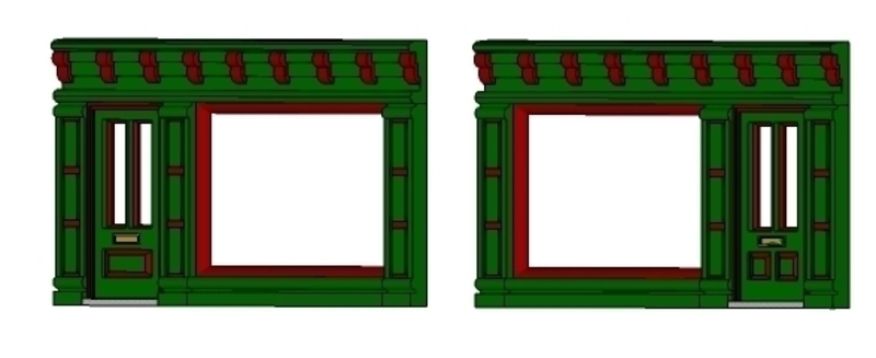 SCALEPRINT SINGLE SHOP FRONTS LEFT AND RIGHT 00/HO SCALE