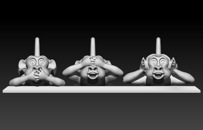 Three Monkeys 3D Print 191104