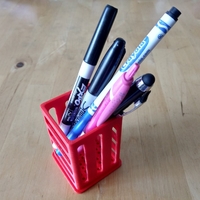 Pen/Pencil Holder - 2" x 2" x 3" - Simple Slotted Design - Thumbnail 2