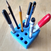 Pen/Pencil Holder - 3.5" x 3.5" x 2" Simple Block Design - Thumbnail 1