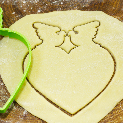 Heart with doves cookie cutter for professional