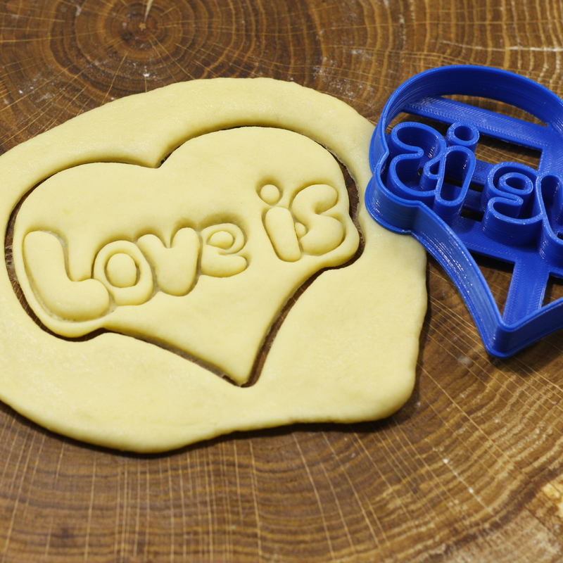 Stamp LOVE IS cookie cutter for professional