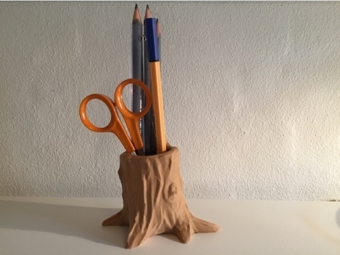 Low Poly Tree Stump Pen Holder 3D Print 191651