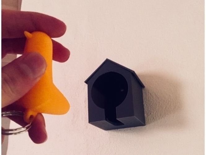 Simple Birdhouse Key Holder 3D Print 191653