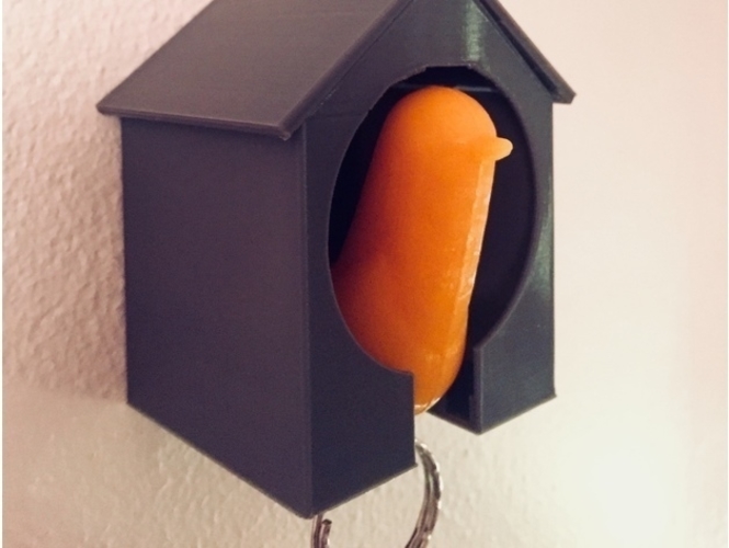 Simple Birdhouse Key Holder 3D Print 191654