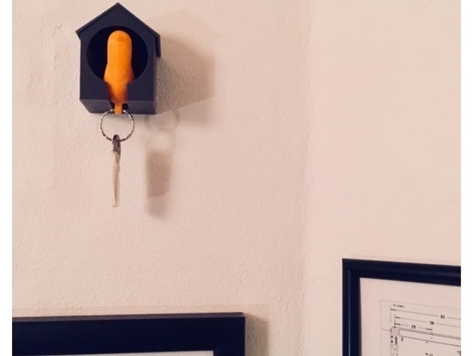 Simple Birdhouse Key Holder 3D Print 191655