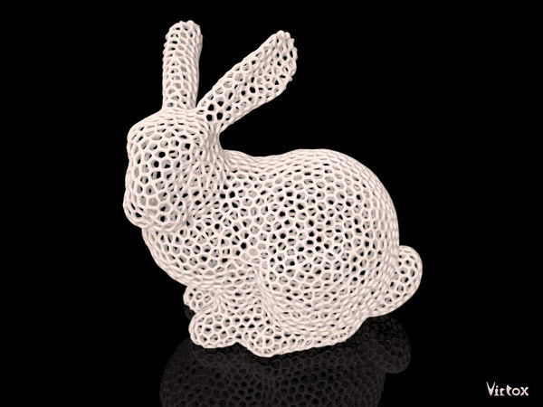Medium Stanford Easter Bunny - Voronoi 3D Printing 19176