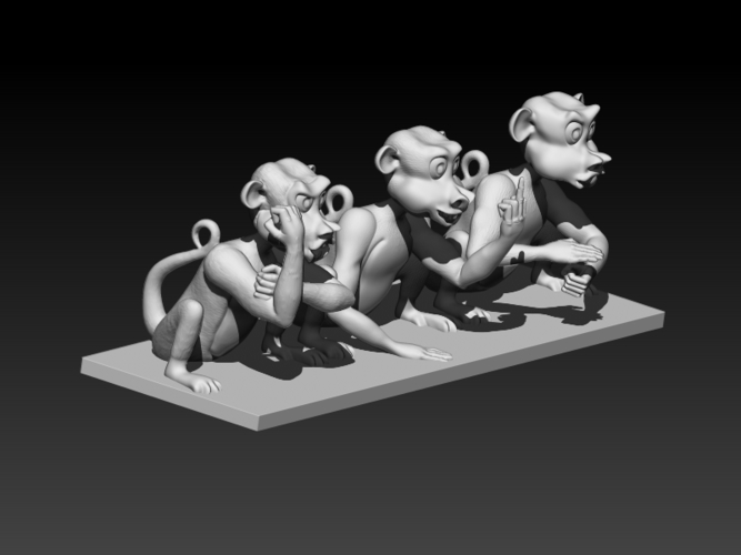 Rude Monkeys 3D Print 192127