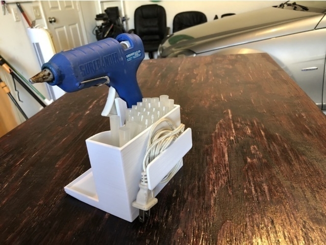 Glue Gun Caddy Stand w Cord Wrap 3D Print 192651