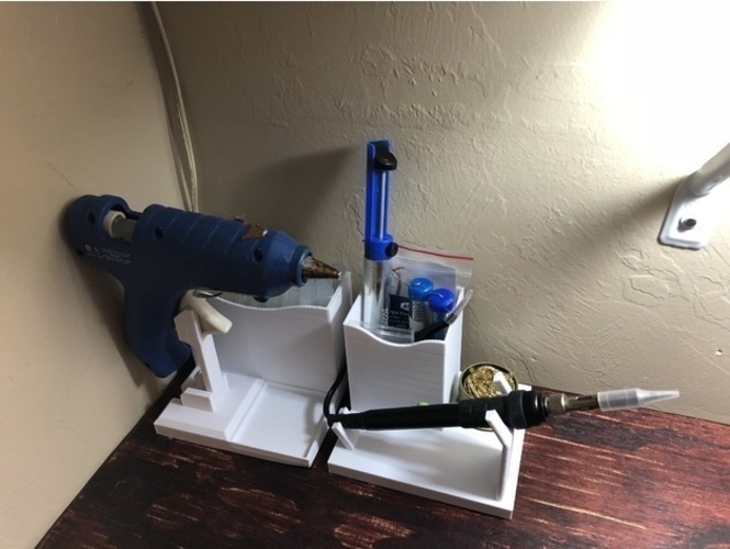 Glue Gun Caddy Stand w Cord Wrap 3D Print 192653