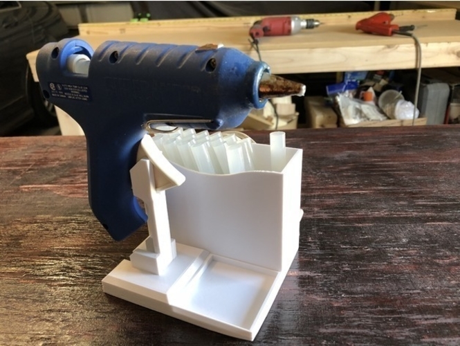 Glue Gun Caddy Stand w Cord Wrap 3D Print 192656