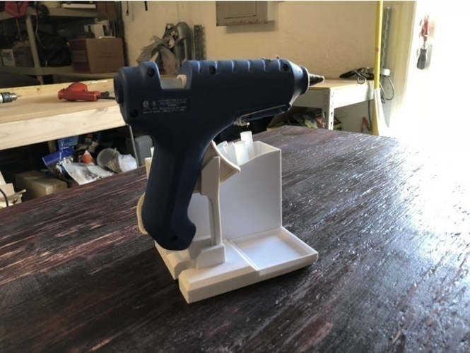 Glue Gun Caddy Stand w Cord Wrap 3D Print 192657