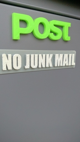 No Junk Mail sign 3D Print 192856