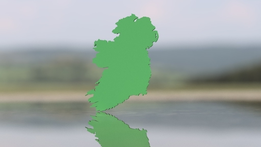 Ireland Map 3D Print 192892