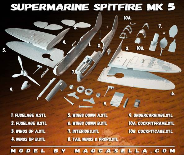 spitfire MkV 3D Print 19307
