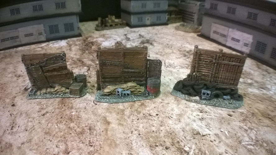 Battlefield - Junk Walls with Sandbags  3D Print 193739