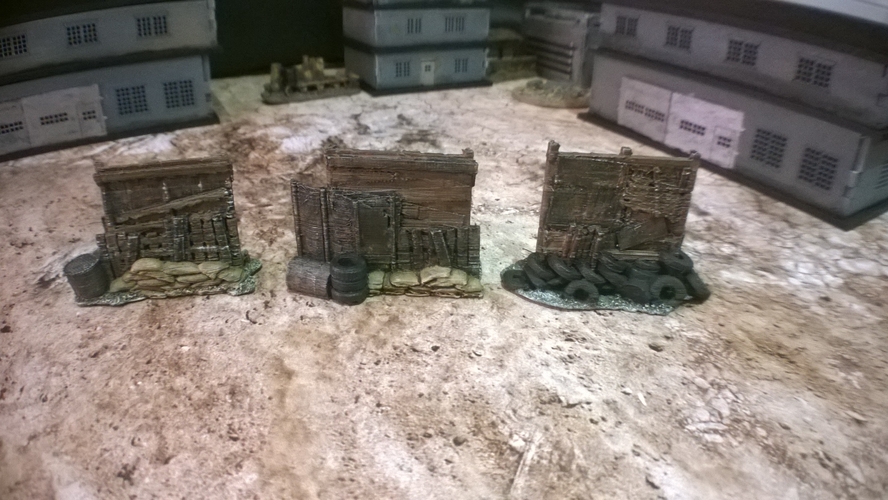 Battlefield - Junk Walls with Sandbags  3D Print 193740