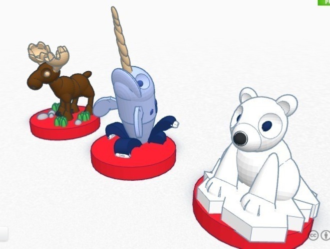 Canadian animals set for children  #Chess   3D Print 19393