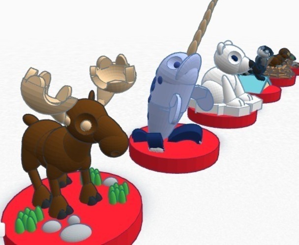 Canadian animals set for children  #Chess   3D Print 19394
