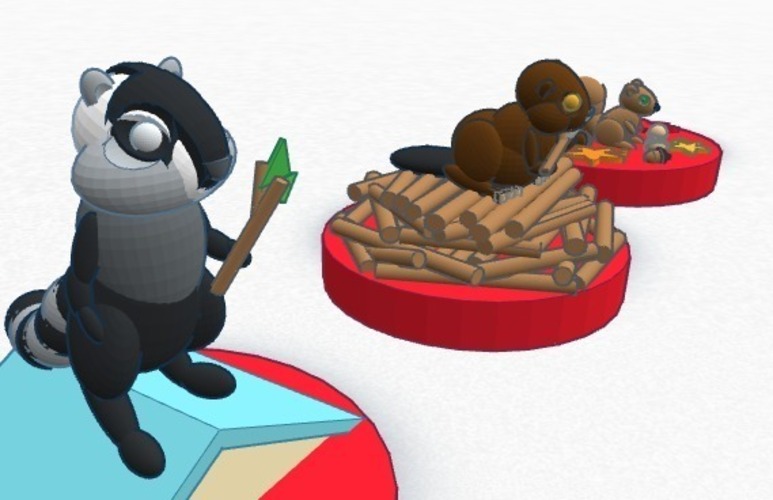 Canadian animals set for children  #Chess   3D Print 19395
