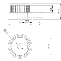 GT2 Pulley, 30 teeth, 5mm bore - Thumbnail 2
