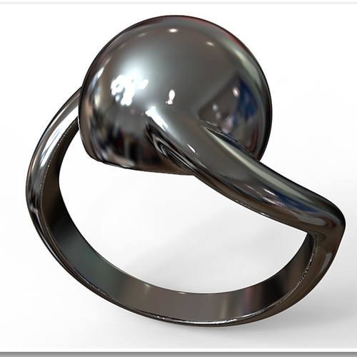 Sphere Twist Ring 3D Print 194175