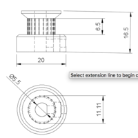 GT2 Pulley, 20 teeth, 5mm bore - Thumbnail 2