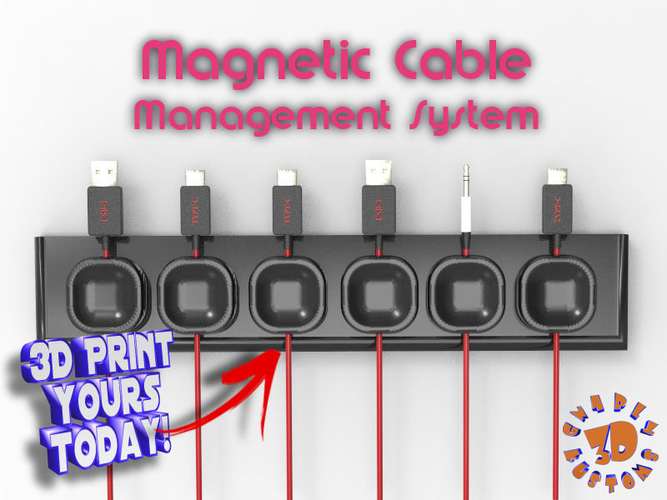 Magnetic Cable Management System 3D Print 194579