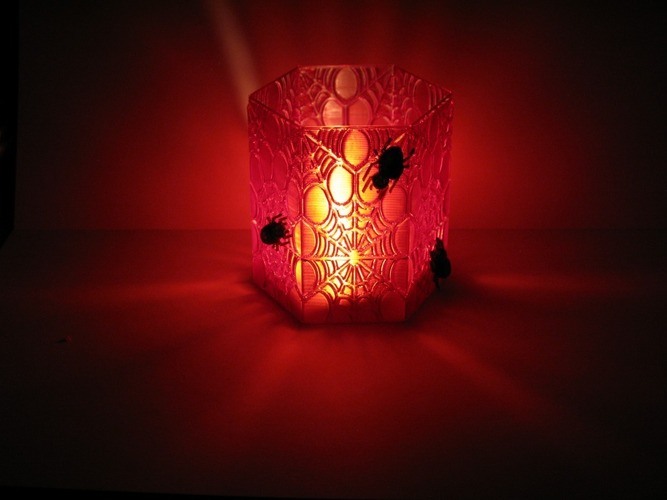 Spider's Web LED Candle holder 3D Print 19458